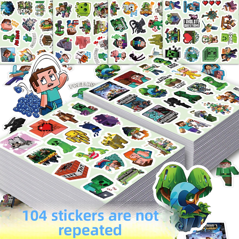 Cosplay Prop Dagger - 104pcs Stiker Minecrafte Creeper Sword Miner
