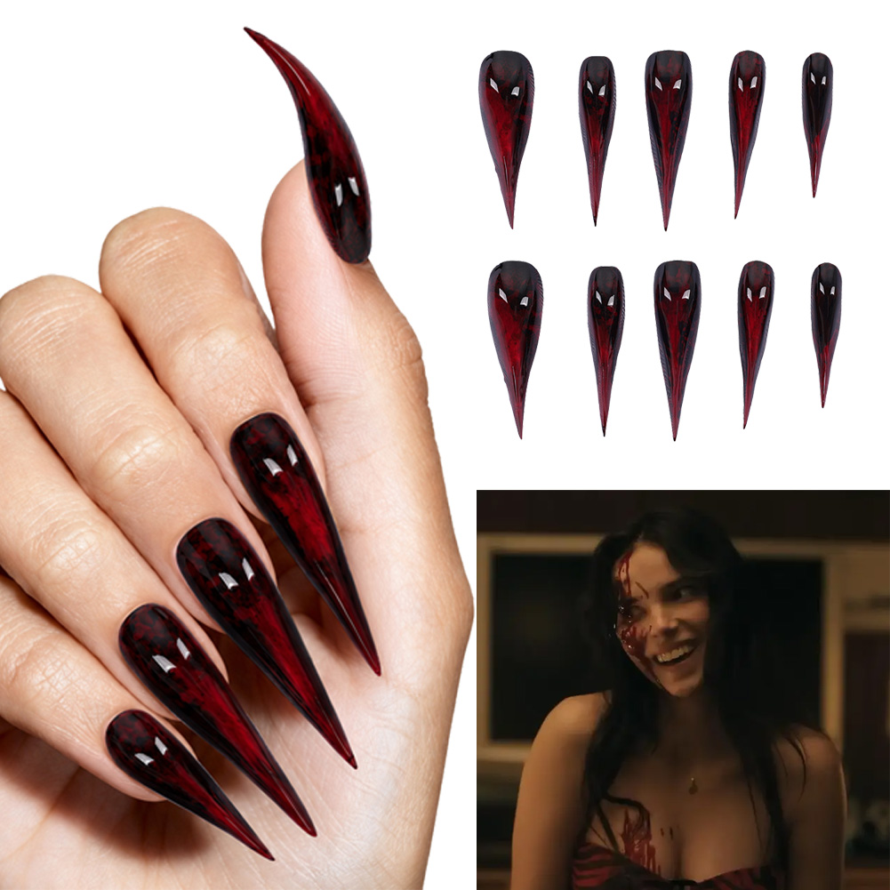 Cosplay Prop Painting - Nikki Cosplay Kuku Palsu Merah, Aksesoris
