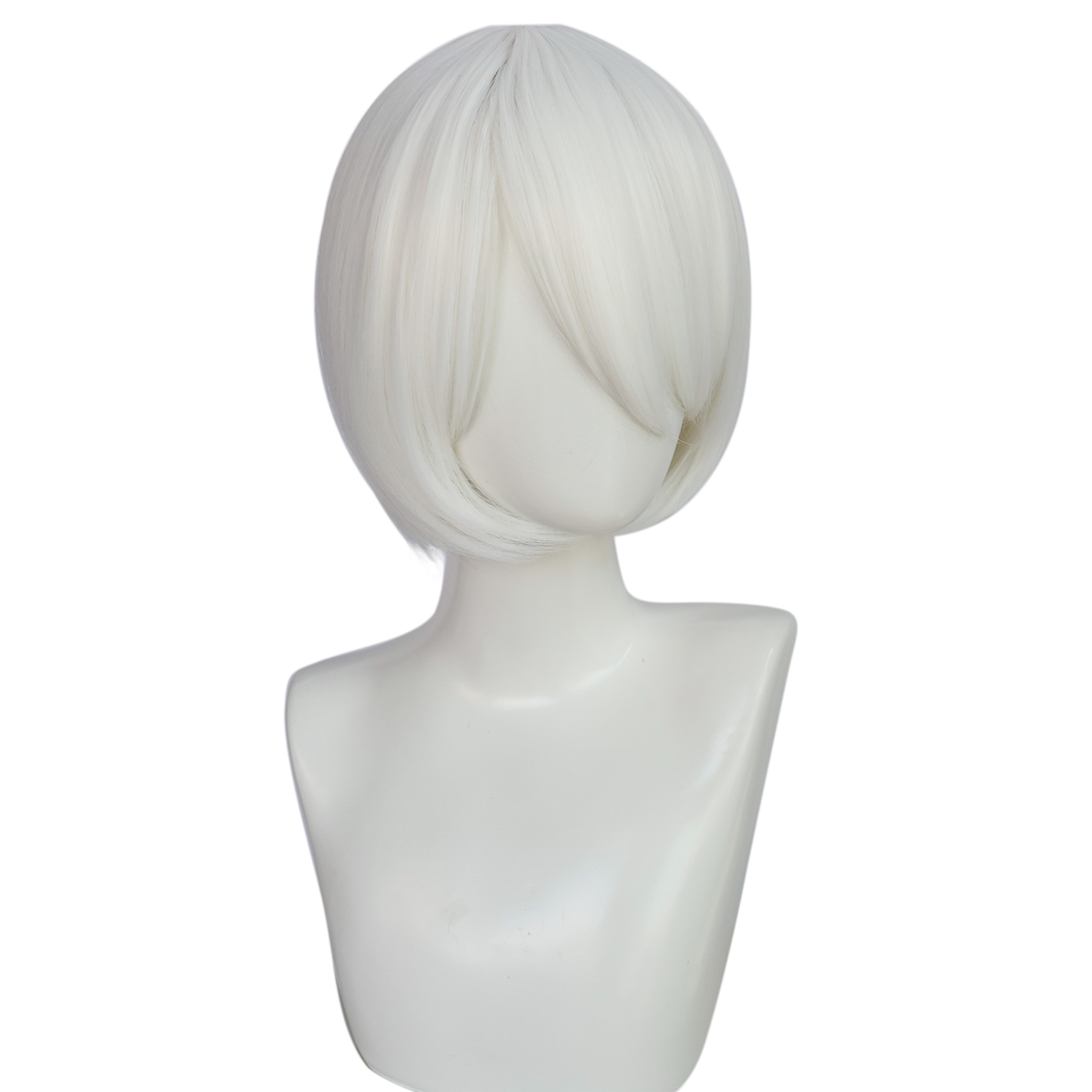 Wig Cosplay Anime Putih Lurus  - Wig Fiber Net ulasan dan harga