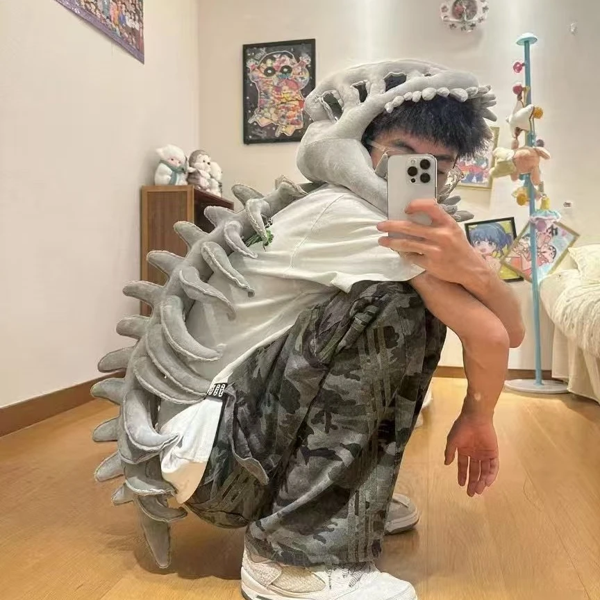 Topi Boneka Kerangka Dinosauru - Cosplay Plushie Prop ulasan dan harga